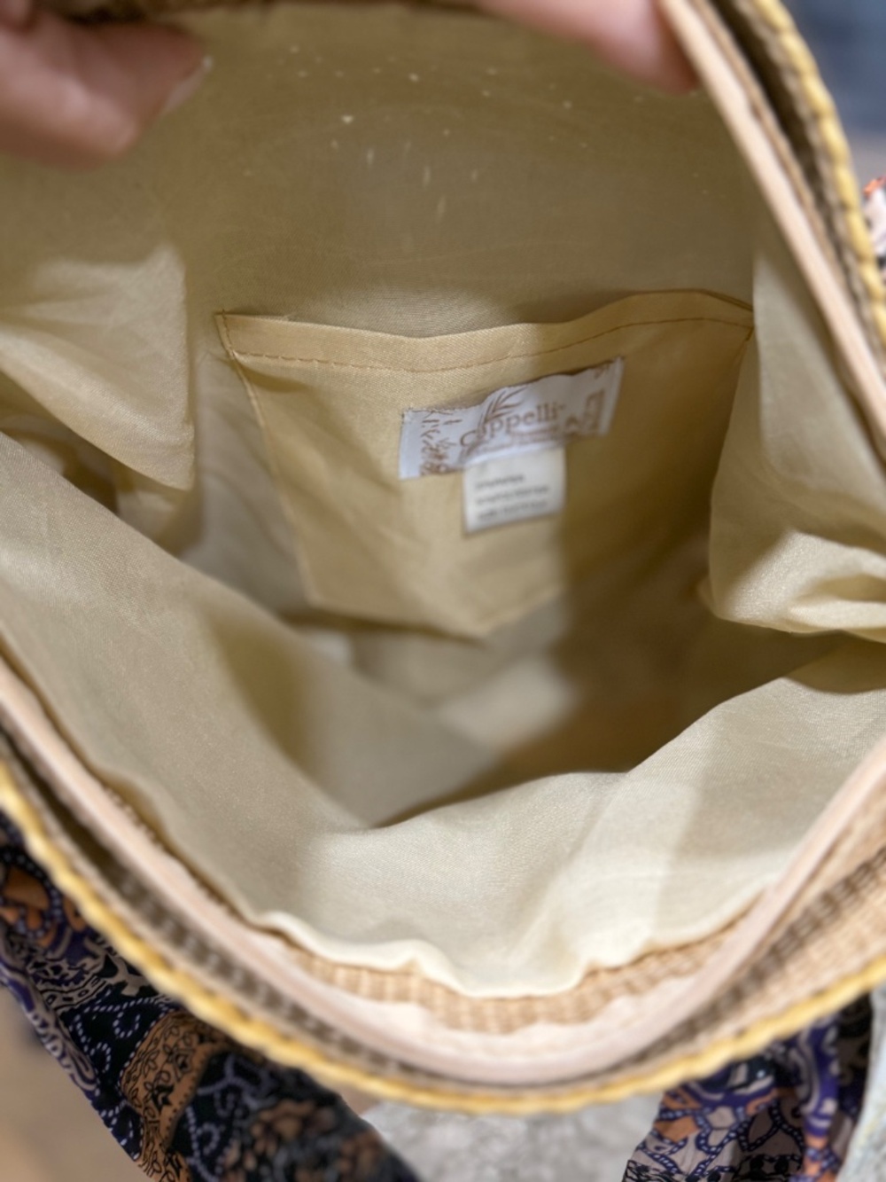 NWT Cappelli Straworld Bag Tote Purse Hand Crafted Boho Chic Ruffled Zip Close - Picture 11 of 16